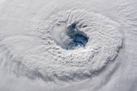 An aerial view of Hurricane Florences Eye