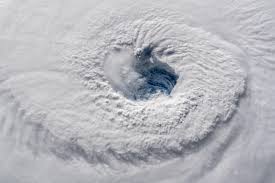 An aerial view of Hurricane Florence's Eye